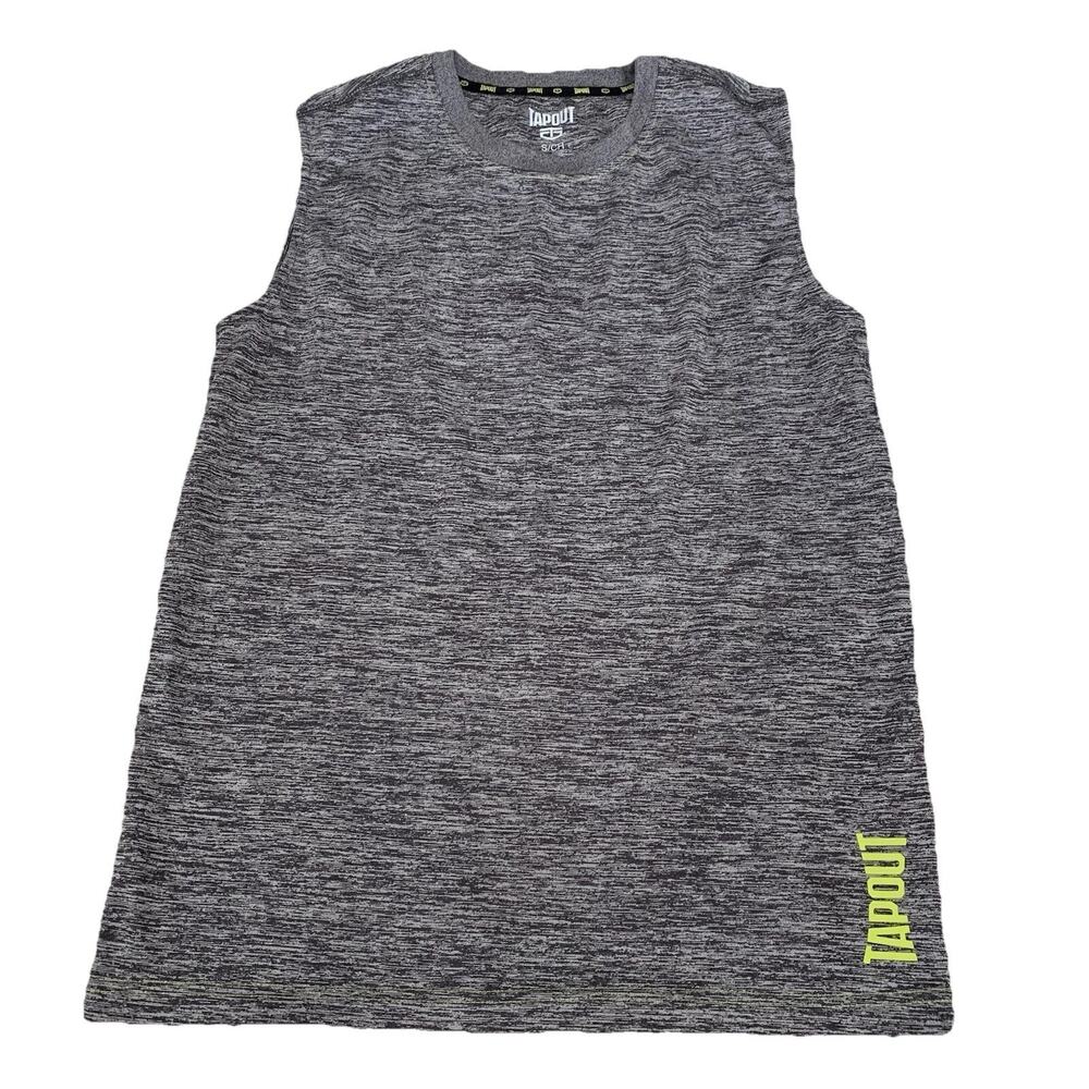 Tapout Sleeveless Shirt Mens Small Black Gray Logo T-shirt Lightweight Tank Top